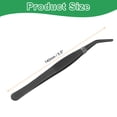 thumbnail image 2 of Uxcell Stainless Steel Tweezers 5.5 Inch Long Curved Serrated Tip Tweezers Multi-Purpose Kitchen Tongs for Cooking Gardening Repairing Craft, Black, 2 of 7