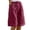 Brick Red, variant on Women’s Vacation Linen-Look Shorts, Elastic Waist Rolled Hem Shorts with Pockets, Multi-Color, S/M/L/XL/XXL