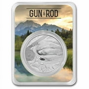9FINE MINT 1 oz Silver Round - Gun & Rod (Trout) w/ TEP