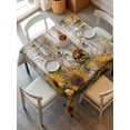 thumbnail image 2 of Farmhouse Sunflower Suqare Tablecloth - 54 x 54 Inch, Vintage Daisy Butterflies Rustic Wood Waterproof & StainResistant Tablecloth, Washable Oil-proof Table Cover for Dining/Party/Wedding/Buffet, 2 of 9