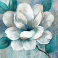 thumbnail image 3 of Nan 12x12 Black Modern Framed Museum Art Print Titled - Teal Magnolia II, 3 of 5