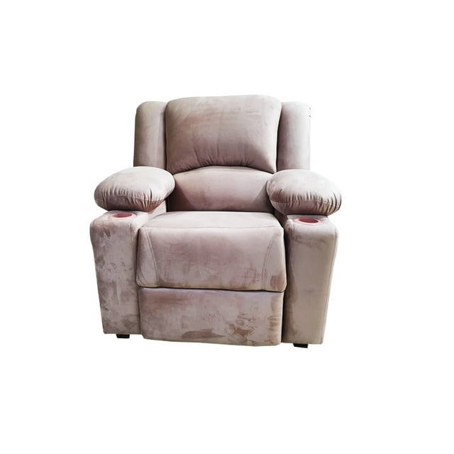 Sillón Reclinable Sheraton Tu Espacio Muebles Terciopelo Palo de Rosa