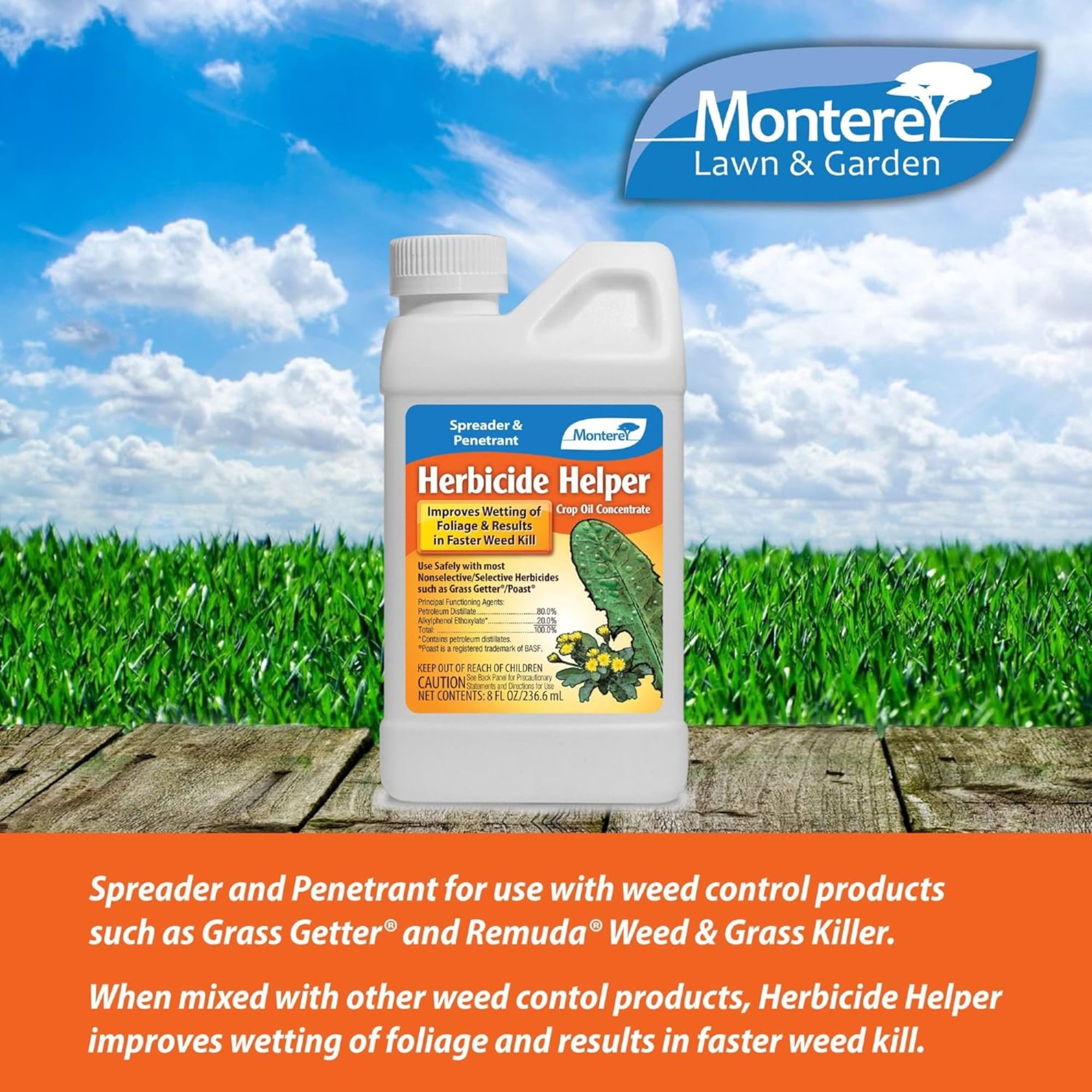 Monterey Grass Getter Herbicide Helper Concentrate Twin Pack, 8 Ounces (Pack of 2)