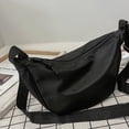 thumbnail image 2 of Bolso bandolera de lona para mujer a la moda, bolso informal para el pecho para mujer (negro), 2 of 5
