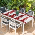 thumbnail image 2 of Valentine's Day Table Cloths for 5 Foot Rectangle Tables, Romantic Roses Love Heart Gnomes Vintage Patio Waterproof Elastic Fitted Tablecloths, Washable Rectangular Table Cover for Camping, 2 of 8