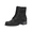 Black, variant on Cushionaire Rena Combat Womens Boots, Lace-Up Side Zip Ankle Boots for Women with Knit Trim and Low Block Heel