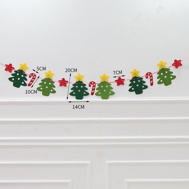 Bandera de fieltro para decoración navideña, colgante de árbol de Navidad de fieltro, bandera de Navidad con letras no tejidas