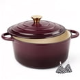 thumbnail image 6 of Daluvenix 6qt Enameled Cast Iron Dutch Oven Pot with Lid for Bread,Non-Stick Cookware with Dual Handles for Cooking & Roasting, Figue, 6 of 9