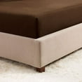 thumbnail image 5 of Extra Deep Pocket Fitted Sheet Elastic Corner Straps Fitted Sheets 18" - 21" Queen Size Chocolate Brown Color, 5 of 7