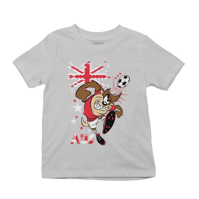 Playera Fan Army Looney Tunes Talla 8 Taz Mundial Australia Manga Corta Gris
