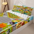 thumbnail image 3 of Manfei Toy Cars Zipper Twin Comforter Sets with Fitted Sheet and 2 Pillowcases,Cartoon Boys Art Zipper Bedding Set,Gray,Polkadot Reversible,4pcs, 3 of 8