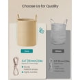 thumbnail image 3 of SONGMICS Cotton Rope Laundry Basket, 15.8 Gal Natural Fiber Hamper with Handles, for Kids' Toys Clothing Bedroom Living Room, Yellowish Brown, 3 of 5