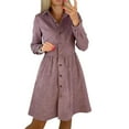 thumbnail image 4 of Outfmvch Sweater Dress Long Sleeve Dress for Women Homecoming Dresses Elegant Dress Long Sleeved Single Breasted Shirt Dress Corduroy Solid Dress Long Button Warm Dress Renaissance Dress a Purple Xl, 4 of 9