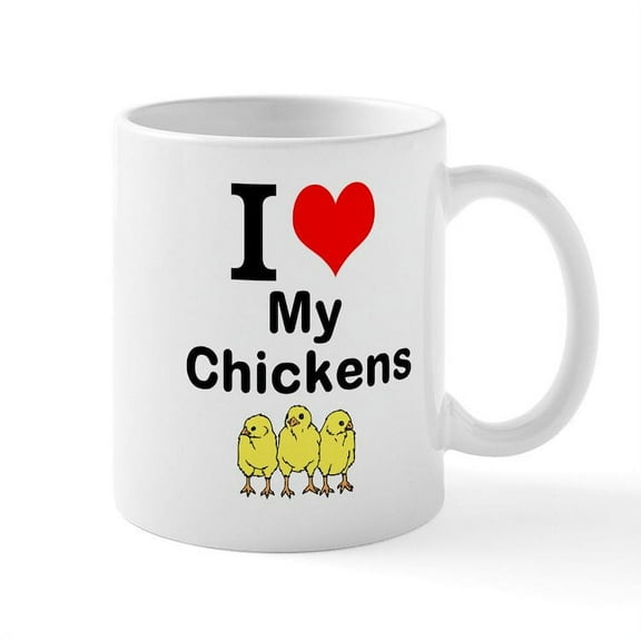 CafePress - I Love My Chickens Mug - 11 oz Ceramic Mug - Novelty Coffee Tea Cup