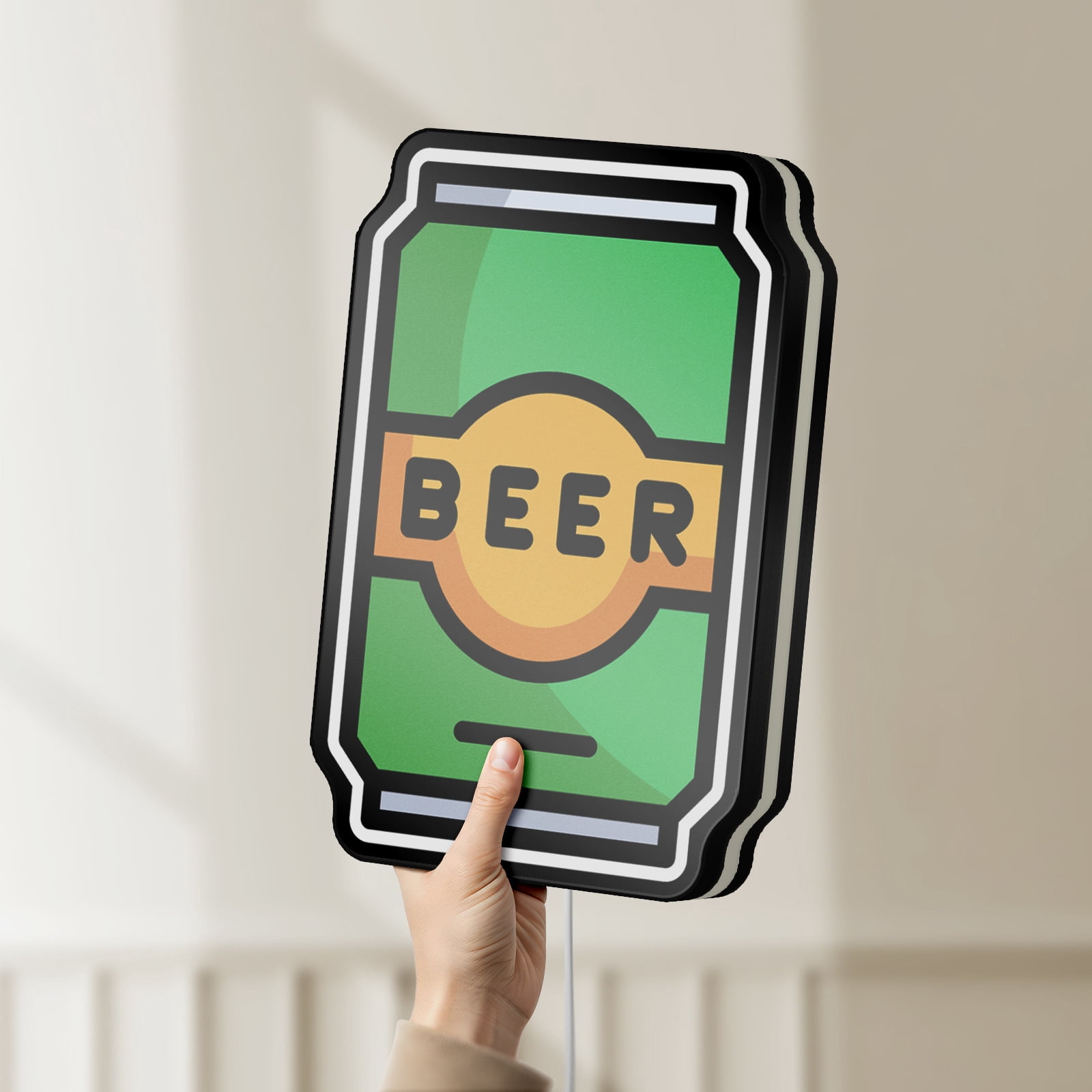 Beer Can 3D Novelty Light Box, Pub-Style Beverage Lamp Decor with Drink Design, Ideal for Alcohol Lovers and Home Bar Owners (Width 12 inch, 30cm)