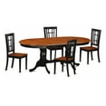 thumbnail image 3 of Dining Room Set-Dining Table With Wooden Dining Chairs-Finish:Black & Cherry,Number of Items:5,Shape:Oval,Style:Microfiber Seat, 3 of 3