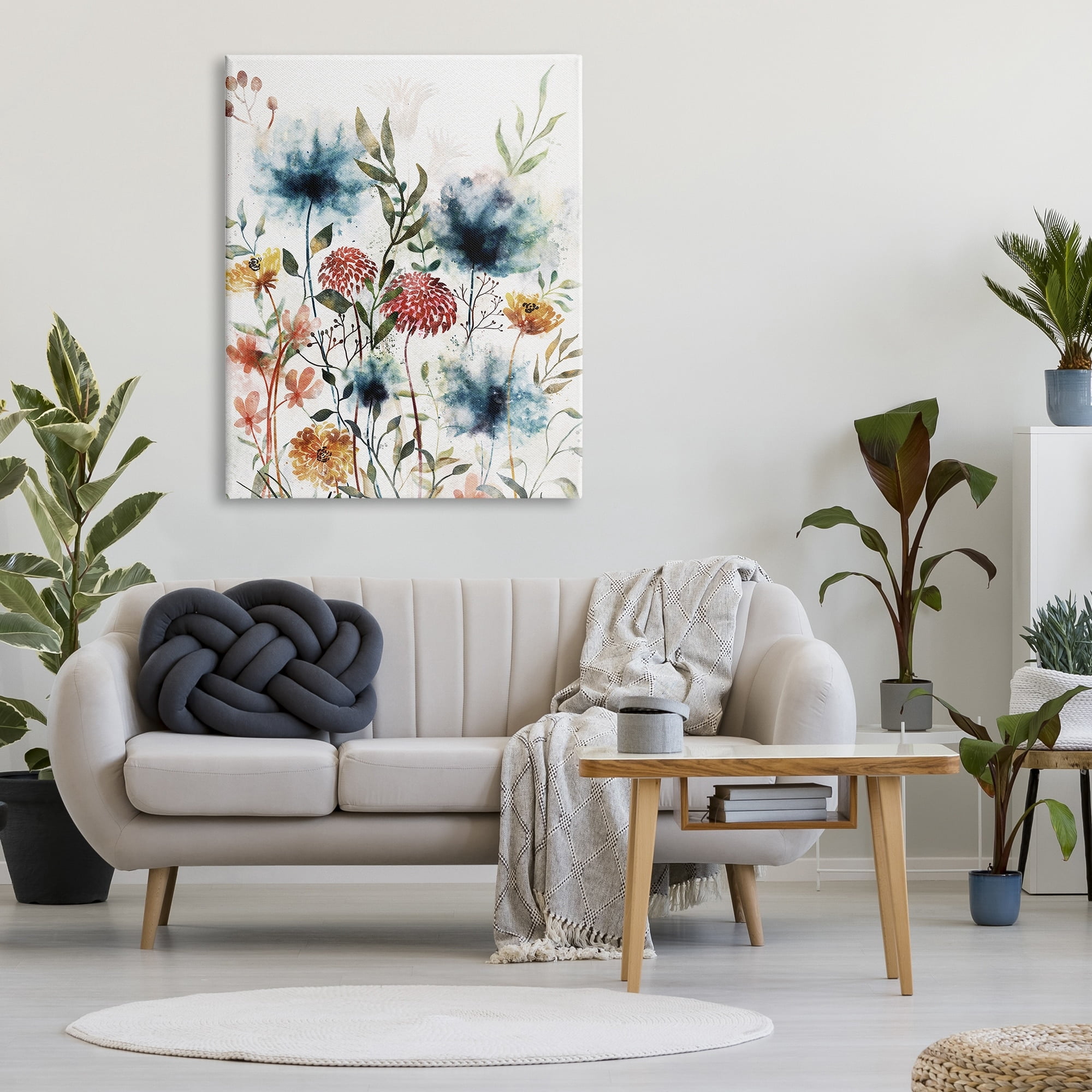 Stupell Industries Modern Flowers Dahlia Blooms Botanical & Floral Painting Gallery Wrapped Canvas Print Wall Art