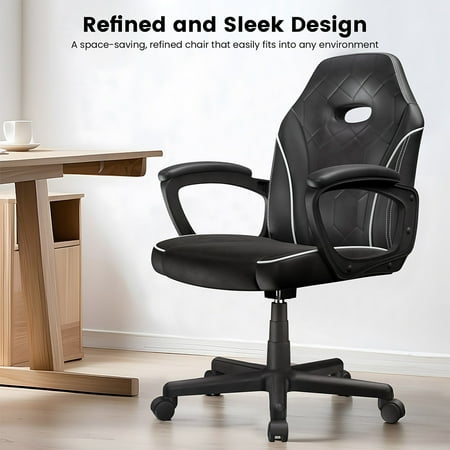 ACGAM - Slim Ergonomic Gaming Chair - Black
