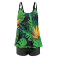 thumbnail image 3 of Aayomet Bathing Suits for Women Sling Print Swimsuit Boxers Tankini Split Swimsuit (Green, L), 3 of 5