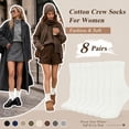 thumbnail image 3 of Loritta Women Crew Socks, Soft Cotton Dress Socks Pack Athletic Socks for Women White, Size 9-11, 8 Pairs, 3 of 8