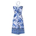 thumbnail image 3 of Hvot&aat Women's Summer Mini Dresses Boho Print Backless Dress Sleeveless Hanging Neck Casual Beach Cami Dress, 3 of 5