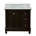 thumbnail image 2 of Bella 36" Bathroom Vanity with Chocolate Cabinet and Carrara Marble Top, 2 of 6