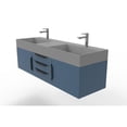 thumbnail image 4 of Amazon 60" Blue Wood Floating Vanity with Gray Top and Black Trim, 4 of 11