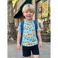 thumbnail image 4 of BemeyourBBs Toddler Baby Boys Back To School Shirts Kids Kindergarten Outfit Apple Pencil Printed Short Sleeve Half Button-up Shirt Tops Summer Spring Fall Pullover Shirts, 4 of 9