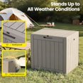 thumbnail image 2 of 31 Gallon Waterproof Resin Deck Box - Lockable Outdoor Storage Bin for , Garden & More - Grey, 2 of 7