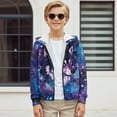 thumbnail image 3 of Uourmeti Galaxy Art Wolf Butterfly Boys Kids Sporty Zip Up Jacket Hooded Long Sleeve with Pockets Athletic Top for Gym Size 8-10, 3 of 7