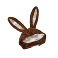 thumbnail image 2 of VONKY Cute Rabbit Hat with Adjustable Ears Warm Animal Soft Plush Brown 55cm 1Set, 2 of 6