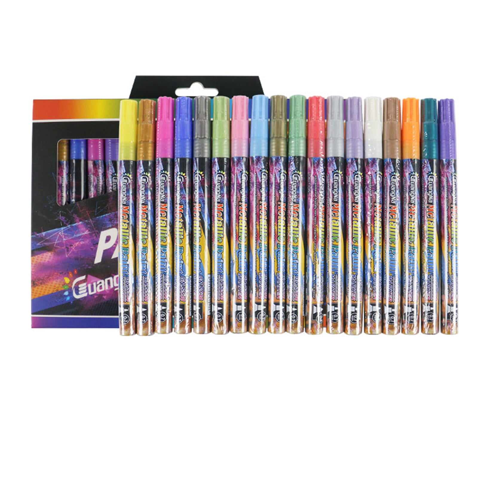 FVDPWYE 18 Pcs 0.7 mm Metallic Plastic Colorful Art Crafts Painting Drawing Coloring DIY
