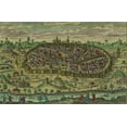 thumbnail image 2 of Vintage Maps 24x17 Gold Ornate Wood Framed with Double Matting Museum Art Print Titled - Antique Map of Jerusalem, 2 of 4