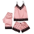thumbnail image 2 of Mefallenssiah Women'S Plus Size Pants 3Pc Women Lace Satin Sleepwear Lingerie Camisole Bow Trousers Casual Pajamas Reduced Price, 2 of 9