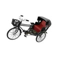 thumbnail image 1 of 1:12 Scale Tricycle Model Decorations Landscape Ornament Three Wheeled Toy Diecast Rickshaw Model for Boys Girls Kids Black, 1 of 9