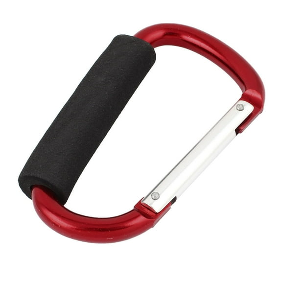 Shopping Foam Handle Aluminum Alloy Carabiner Grab Hook Clip Red