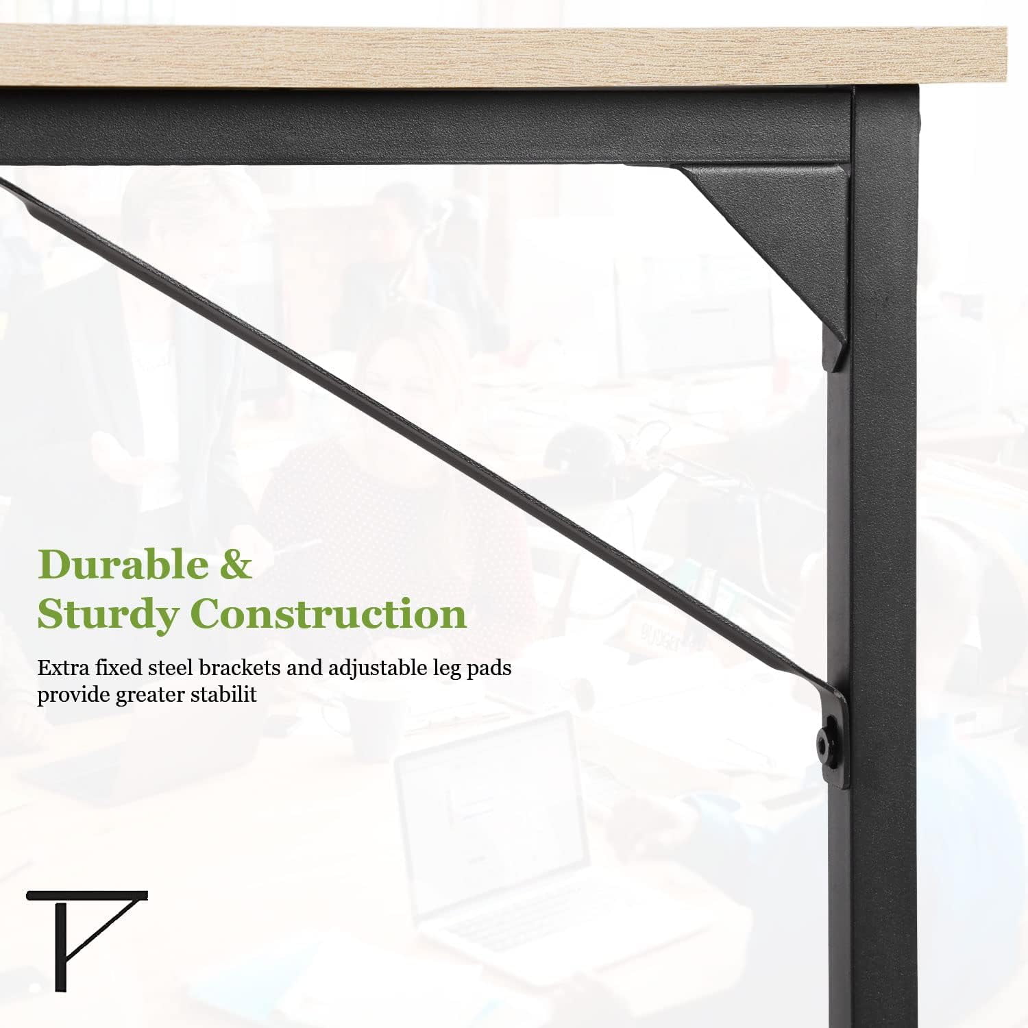 PayLessHere 39 inch Computer Desk,Sturdy Laptop Table for Home Office for Adults, Nature