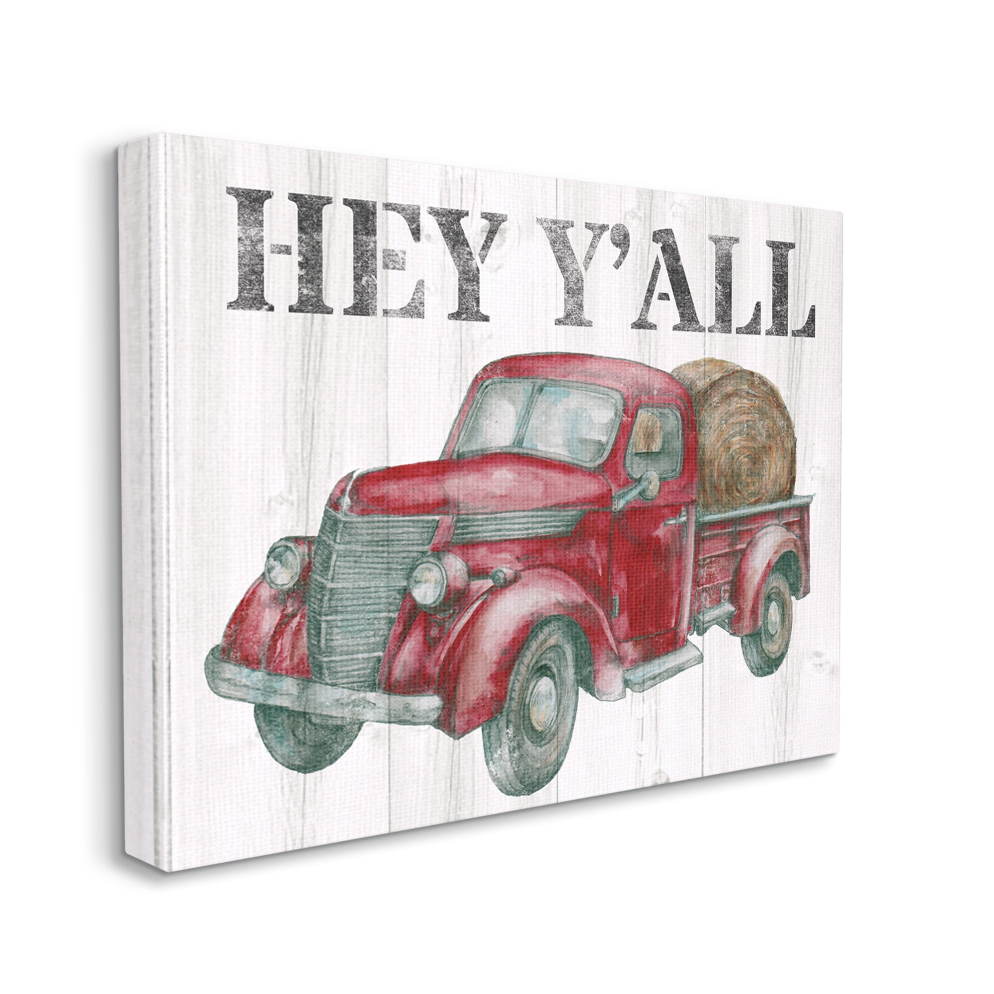 Stupell Industries Hey Y'all Country Truck Transportation Painting Gallery Wrapped Canvas Art Print Wall Art, 40 x 30