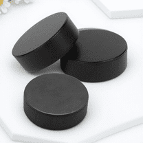 OUNONA 3-Piece Air Hockey Pucks and Paddles Set, Black PU Ice Hockey Puck for Athlete Training and Practice