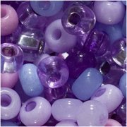 JABLONEX Czech Seed Beads 6/0 Purple Parasols Mix (1 ounce)