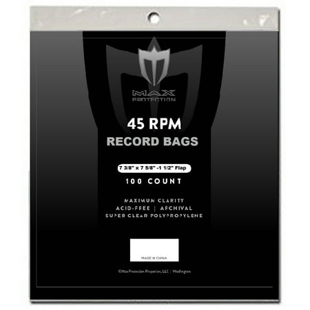 Everything 45 Rpm Records - Max Protection 45 RPM Record Bags - 100ct Pack