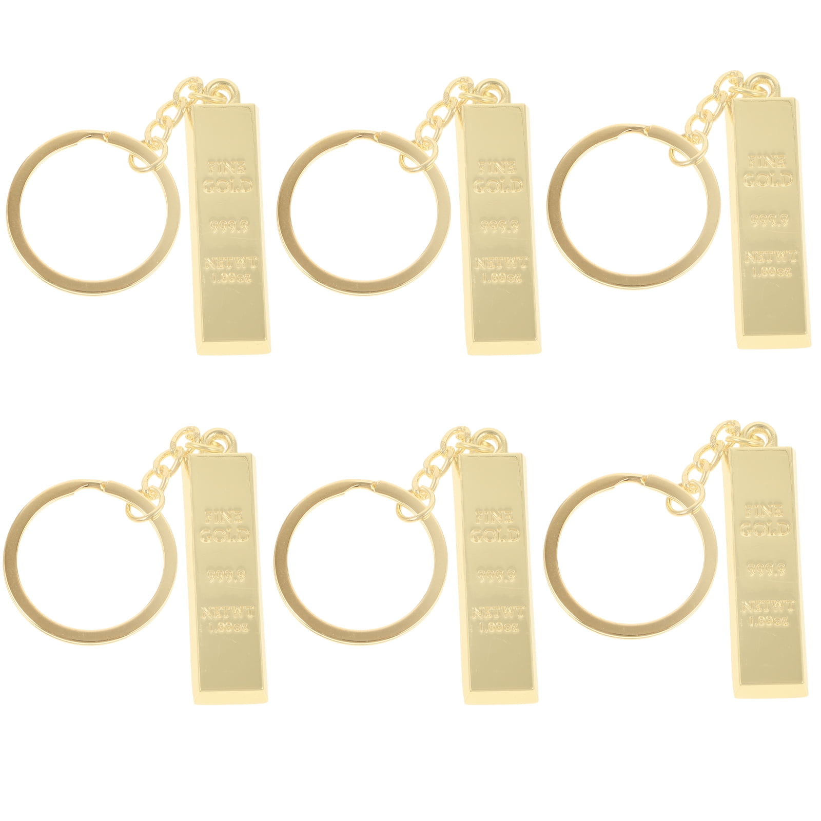 FRCOLOR 6pcs Bar Key Ring Car Key Ring 6pcs Bar Engravedable Keychain 4 Sided Keychain Vertical Bar Keychain Gift for Family Best Friend Bridesmaid