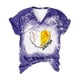 thumbnail image 4 of Fiudx Ofertas Flash Del Día Solo En Línea Blusa Holgada de Manga Corta con Cuello En V Informal Estampada a La Moda para Mujer, 4 of 5