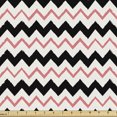 thumbnail image 1 of Geometric Upholstery Fabric by the Yard, Chevron Pattern Illustration of Horizontal Zigzag Lines Print, Decorative Fabric for DIY and Home Accents, White Charcoal Grey and Coral by Ambesonne, 1 of 5