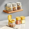 thumbnail image 4 of 1 Set Seasoning Jar Waterproof Large Capacity Good Sealing Visual Glass Flip Lid Seasoning Box Set with Spoons Kitchen Supplies, 4 of 8