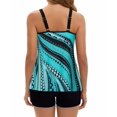 thumbnail image 3 of Traje de baño Arolina Retro Tankini Tummy Control para mujer, azul 22W, 3 of 6
