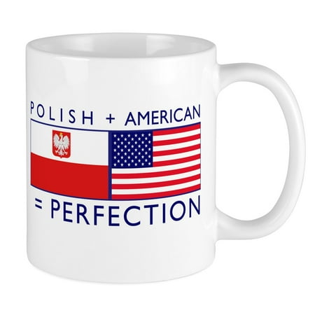 

CafePress - Polish American Flags Mug - Ceramic Coffee Tea Novelty Mug Cup 11 oz