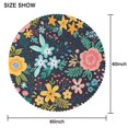 thumbnail image 2 of Round Tablecloth 60 Inch Polyester Kitchen Cover flower Waterproof Stain Wrinkle Free for Dining, 2 of 5