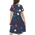 thumbnail image 4 of Amidoa Girl Dresses Swing Short Sleeve A-Line 4th of July Dress Summer Casual Sundress for Kids Multicolor Size 11, 4 of 9