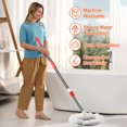 thumbnail image 6 of Spin Mop and Bucket with Wringer Set, 360°Spinning Mop Bucket System with 6 Microfiber Mop Floor Scrub Brush and 61" Stainless Steel Adjustable Handle for Floor Cleaning, 6 of 6
